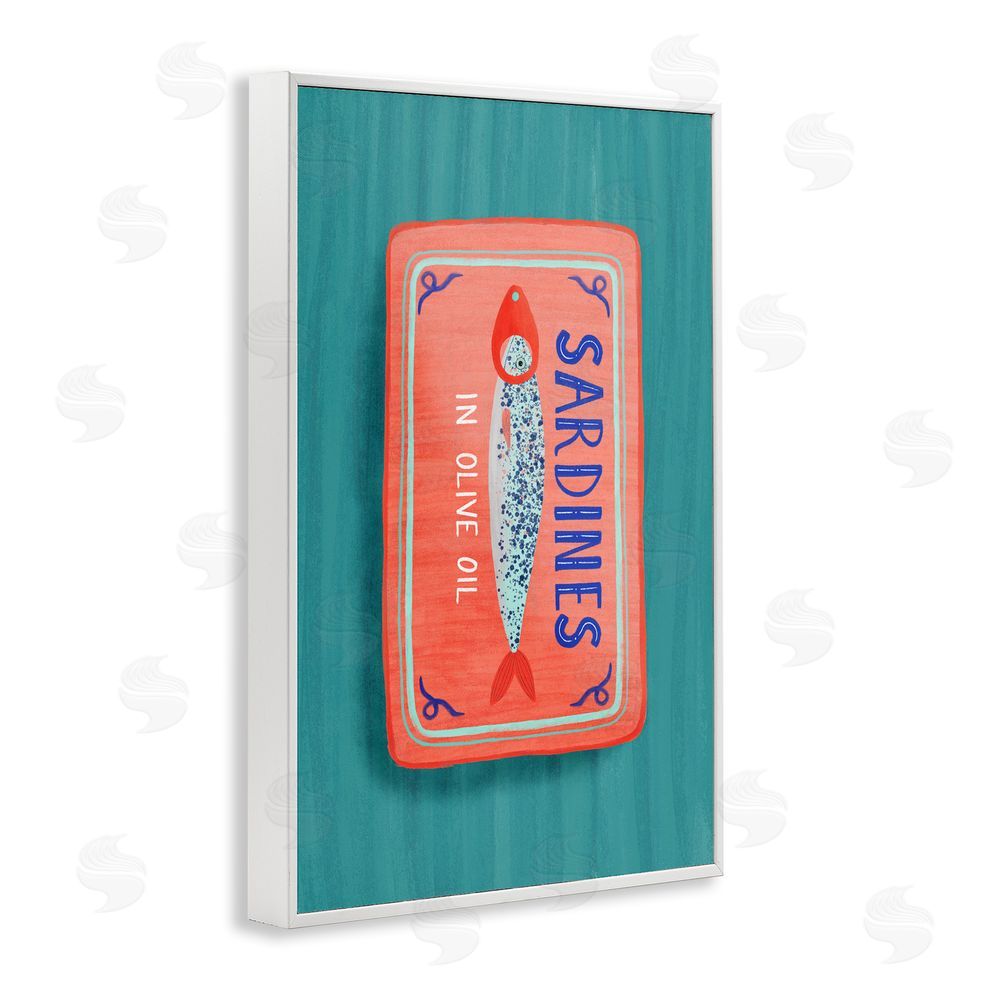 Metka Hiti Sardines Olive Oil Seafood White Framed Giclee Wall Art Print