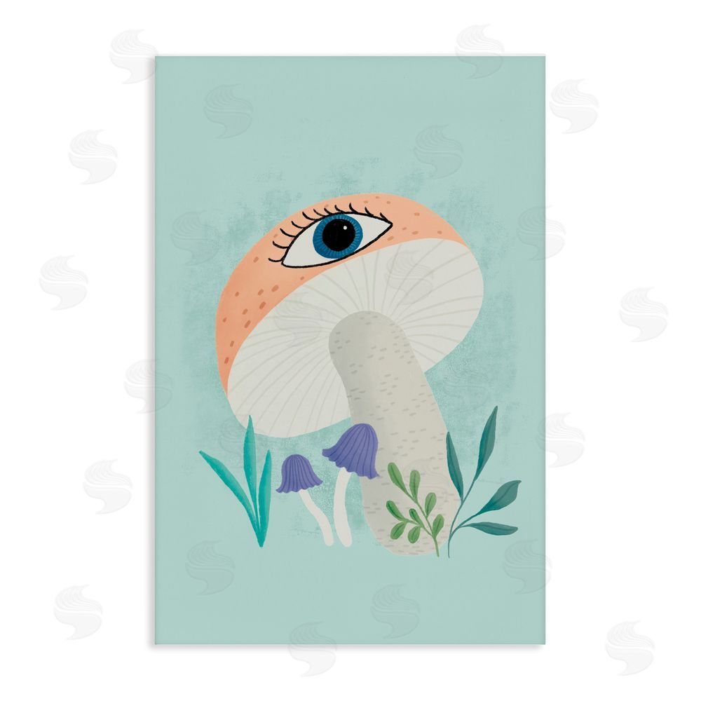 Metka Hiti Mushroom with Mystical Eye Stretched Canvas Wall Art Print