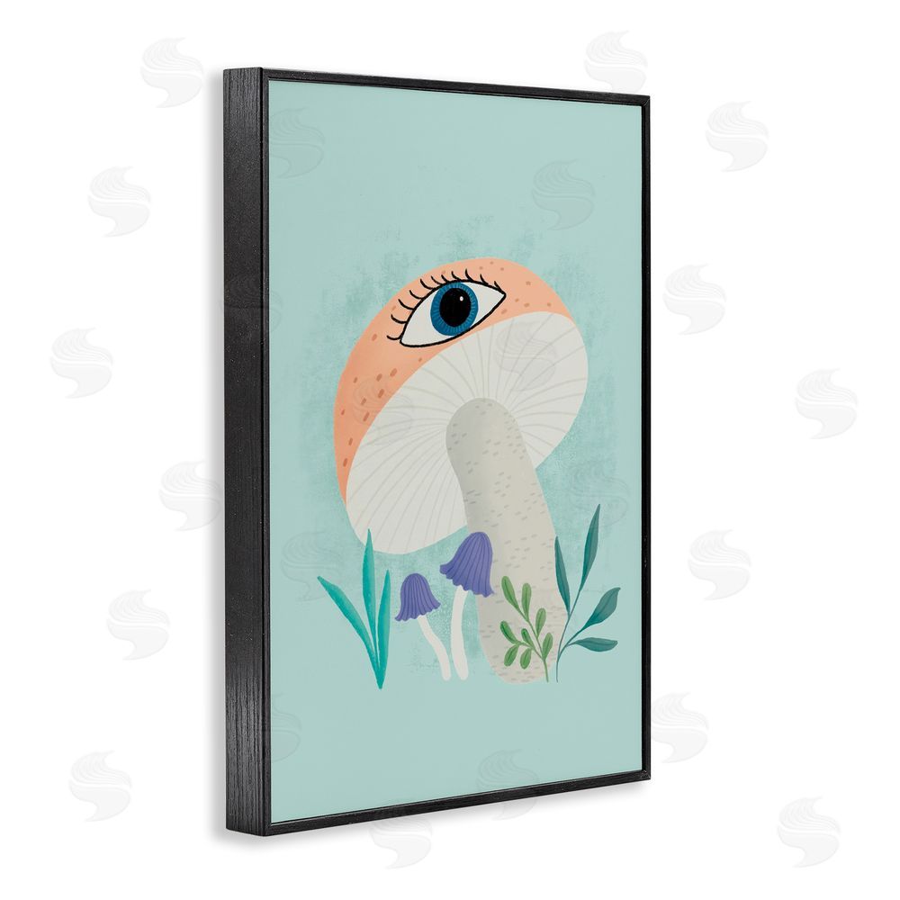 Metka Hiti Mushroom with Mystical Eye Black Framed Giclee Wall Art Print