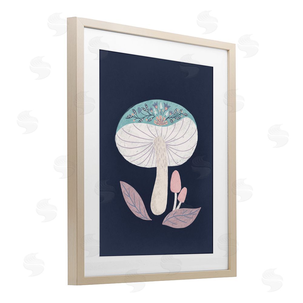 Metka Hiti Floral Cottage Mushroom Brown Framed Print Under Glass Wall Art