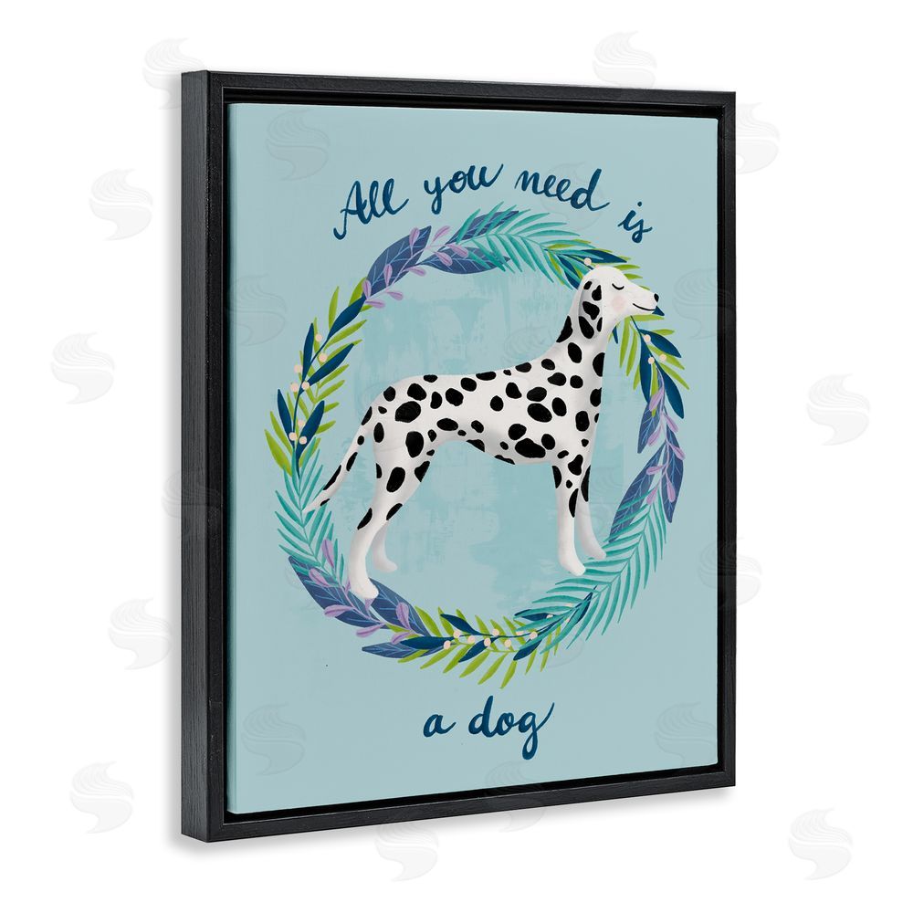Metka Hiti All You Need Is A Dog Black Floating Frame Canvas Wall Art Print