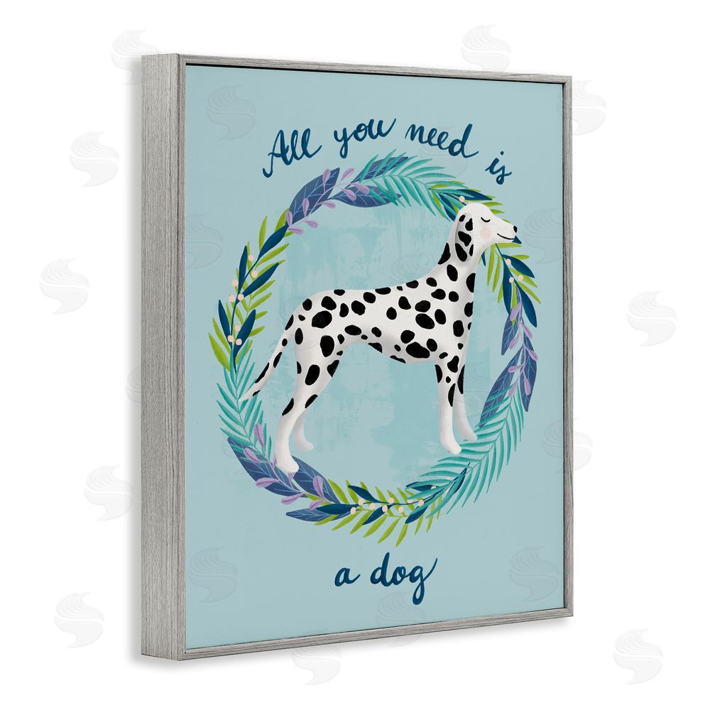 Metka Hiti All You Need Is A Dog Gray Framed Giclee Wall Art Print