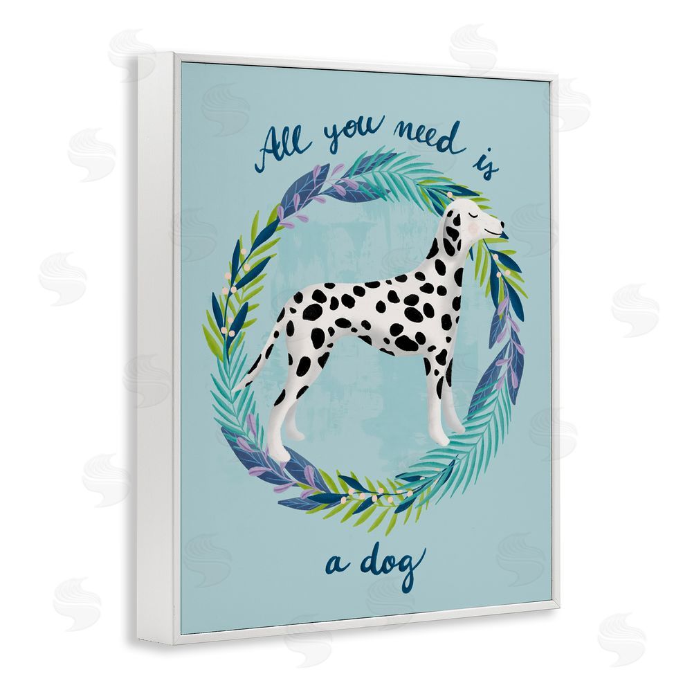 Metka Hiti All You Need Is A Dog White Framed Giclee Wall Art Print