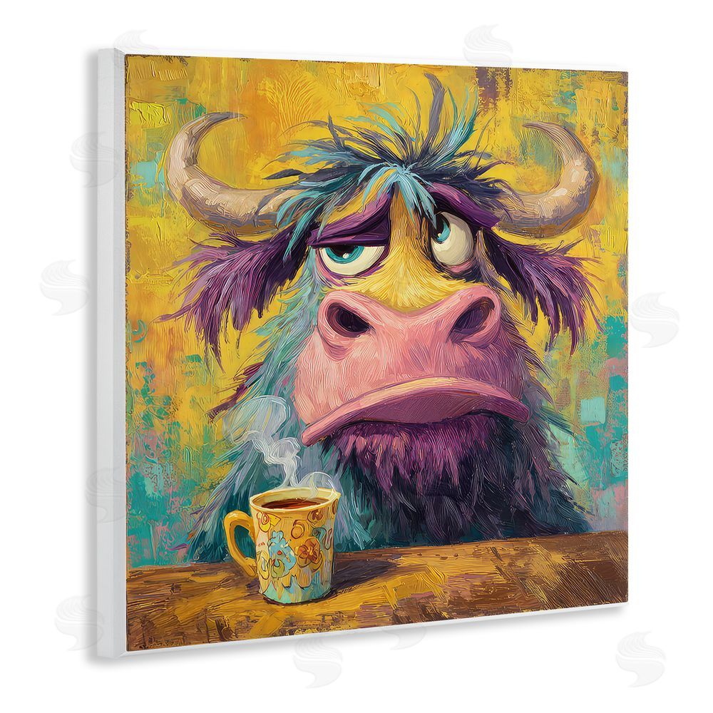The Wands Want Grumpy Cow & Mug Wooden Wall Plaque Art Print