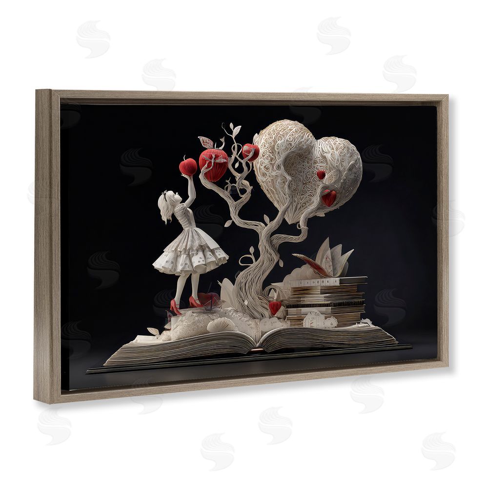 The Wands Want Paper Sculpture Style Fairytale Brown Floating Frame Canvas Wall Art Print
