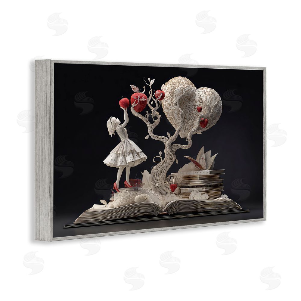 The Wands Want Paper Sculpture Style Fairytale Gray Framed Giclee Wall Art Print