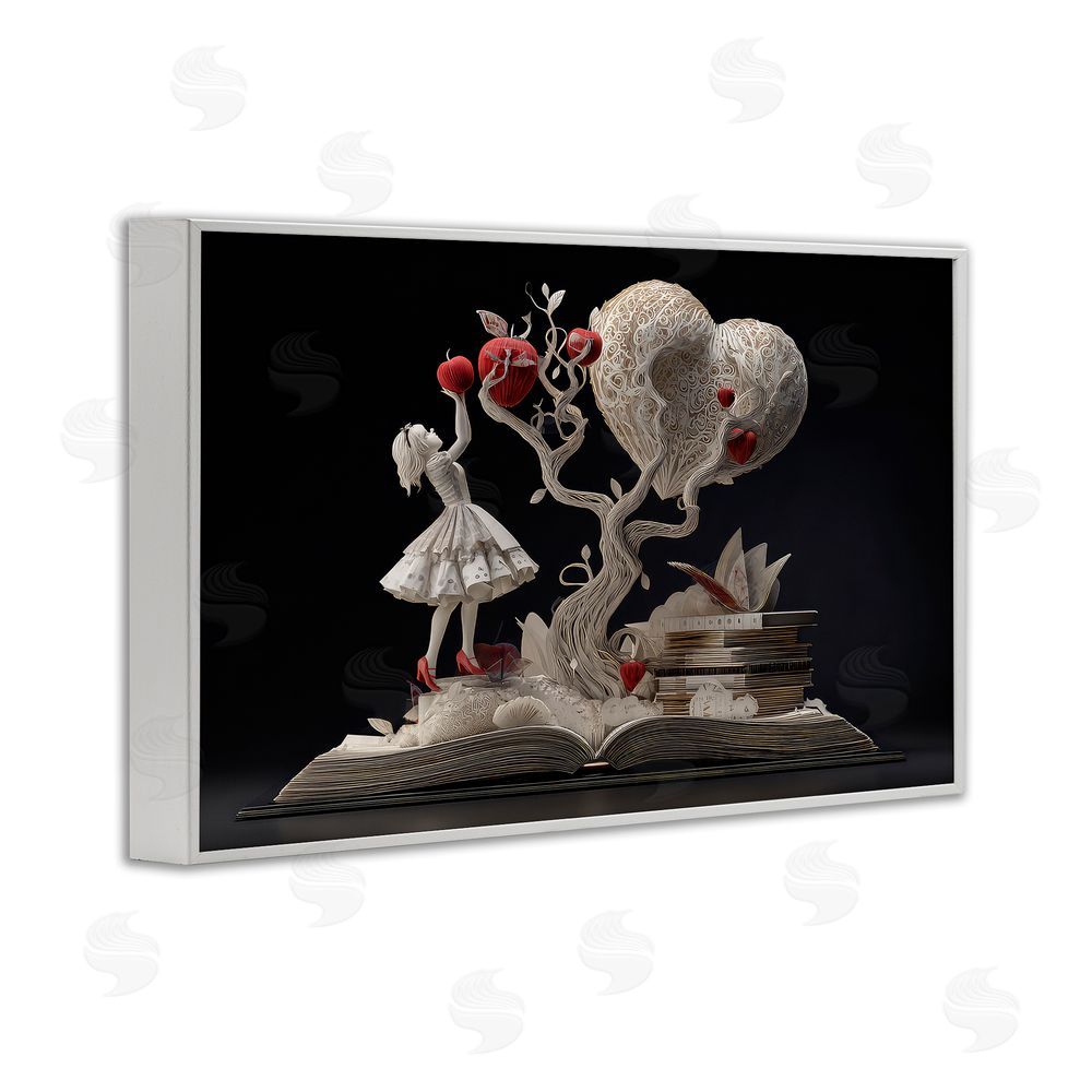 The Wands Want Paper Sculpture Style Fairytale White Framed Giclee Wall Art Print