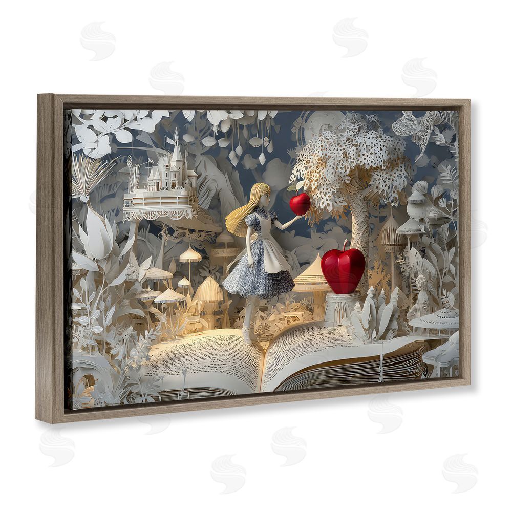 The Wands Want Fairytale Scene Papercraft Brown Floating Frame Canvas Wall Art Print