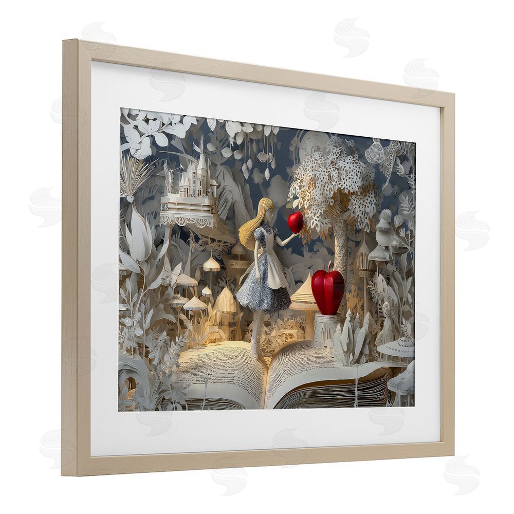 The Wands Want Fairytale Scene Papercraft Brown Framed Print Under Glass Wall Art