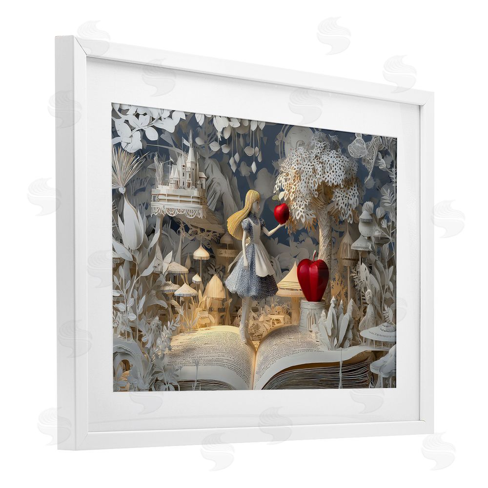 The Wands Want Fairytale Scene Papercraft White Framed Print Under Glass Wall Art