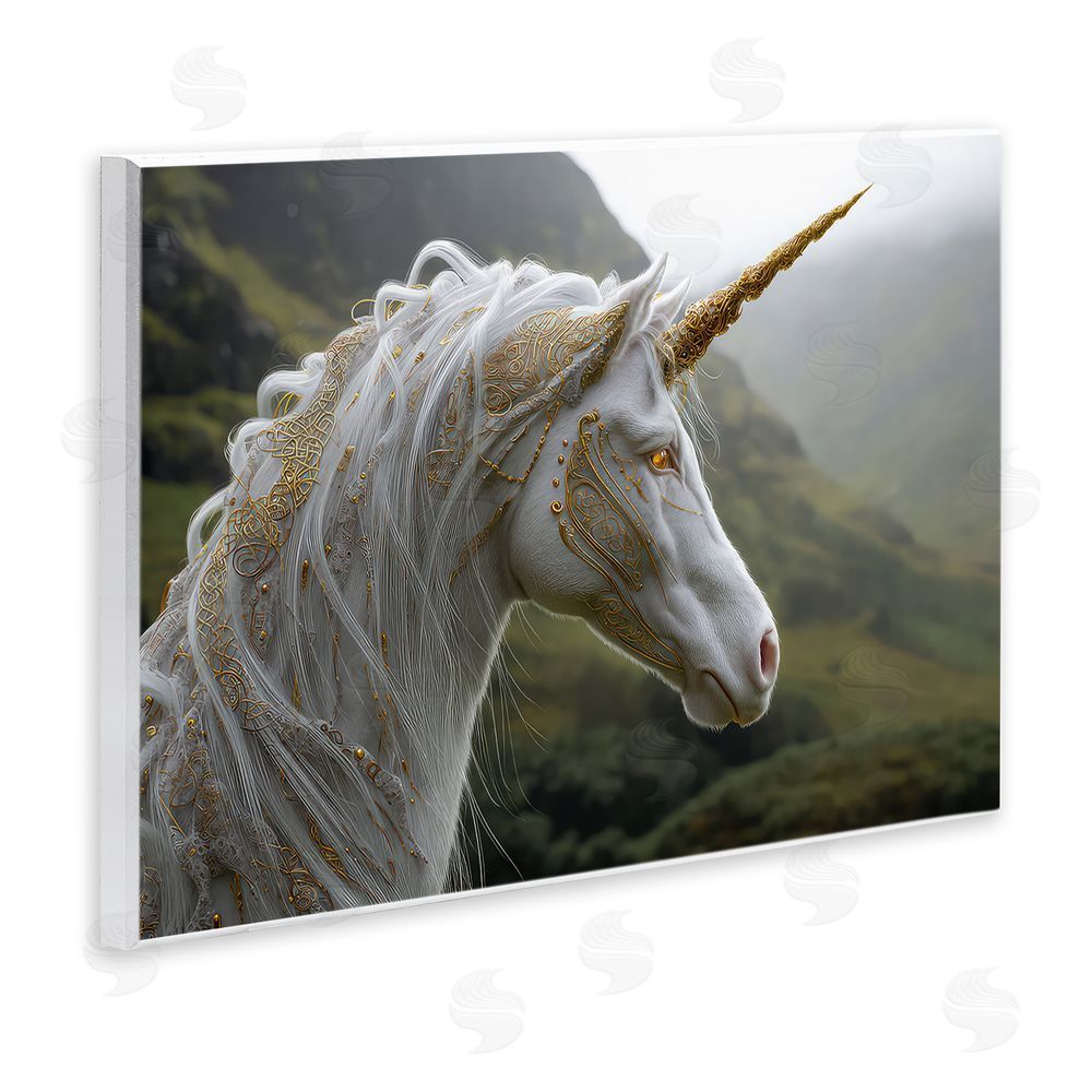 The Wands Want Ornate Celtic Unicorn Wooden Wall Plaque Art Print