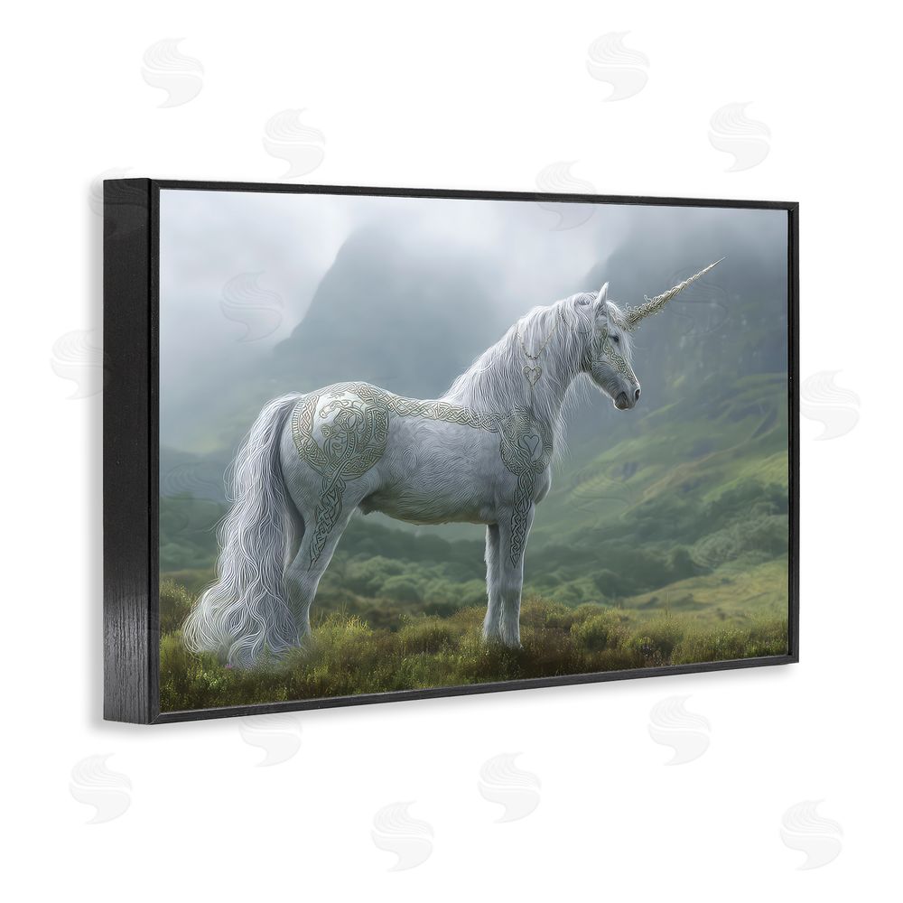 The Wands Want Elegant Celtic Unicorn Black Framed Giclee Wall Art Print