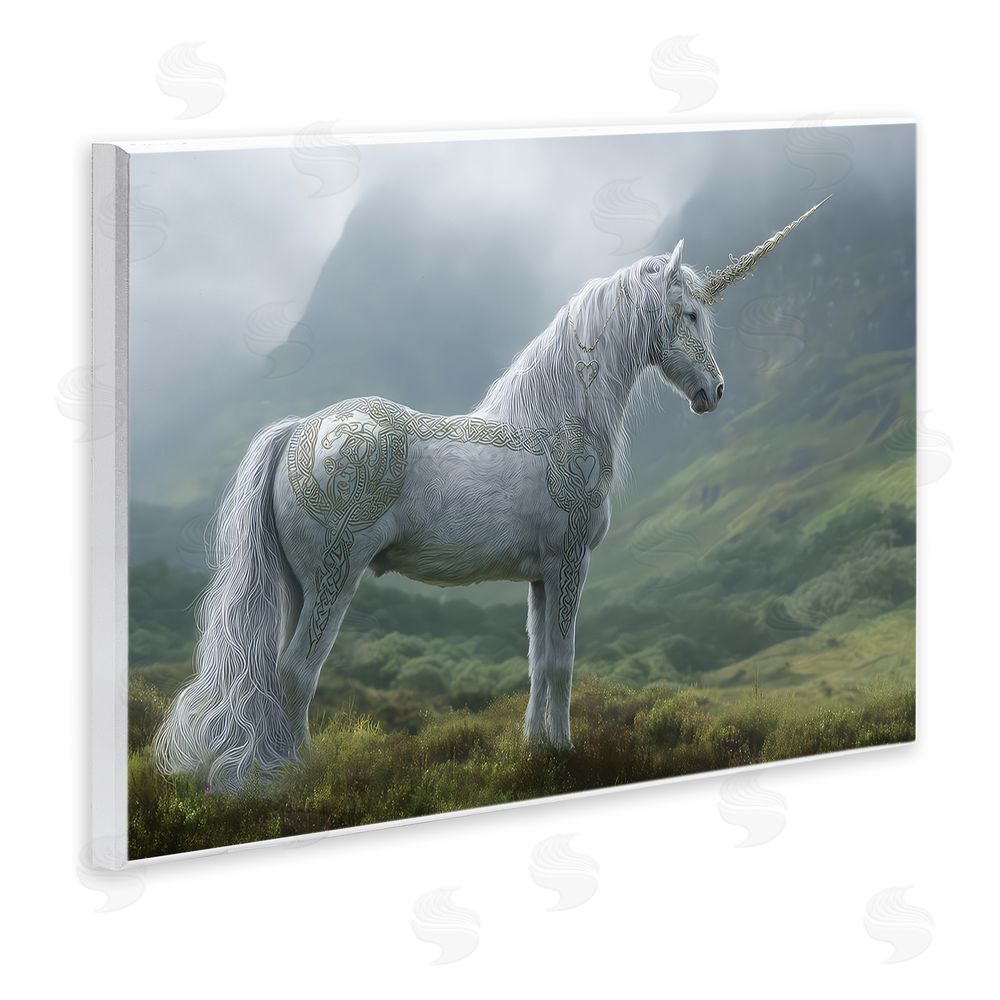 The Wands Want Elegant Celtic Unicorn Wooden Wall Plaque Art Print