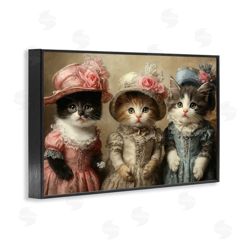 The Wands Want Vintage Dress Cats Black Framed Giclee Wall Art Print