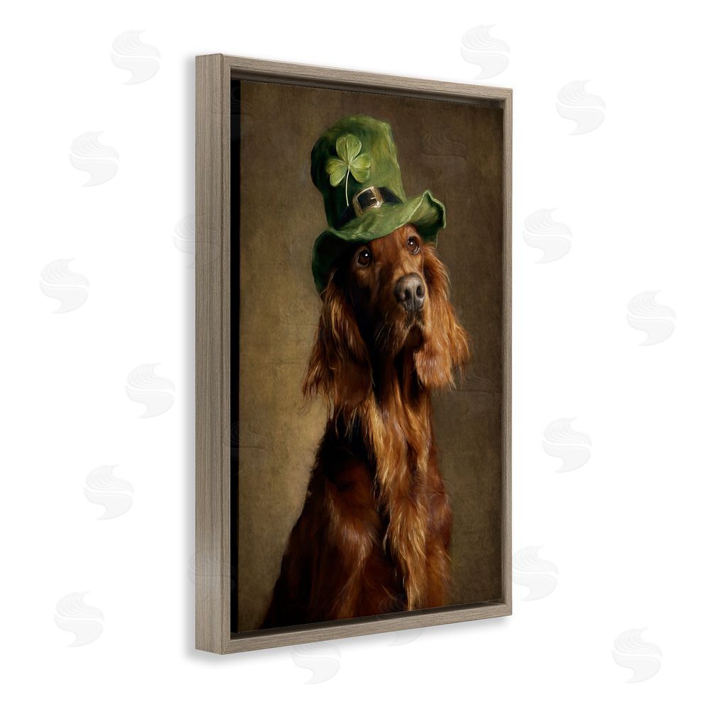 Tina LeCour The Irish Setter Portrait Brown Floating Frame Canvas Wall Art Print