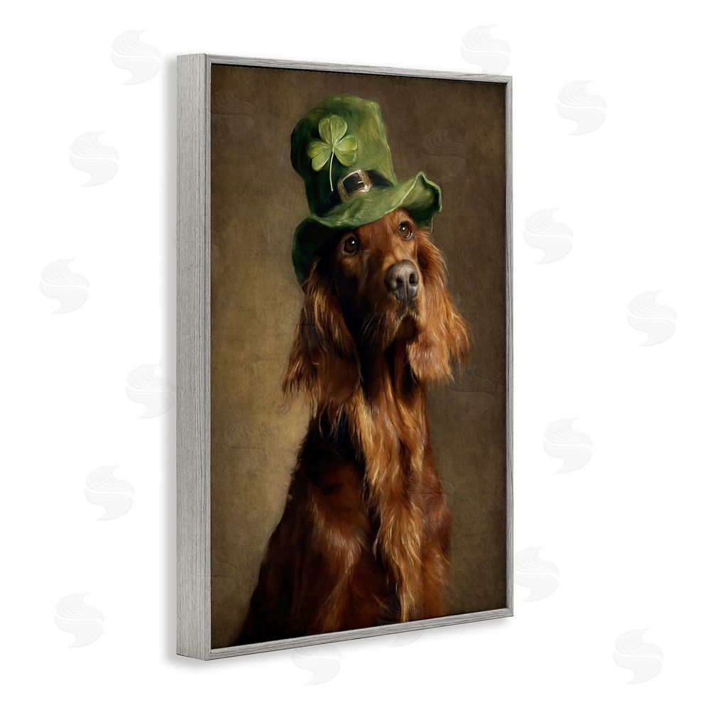 Tina LeCour The Irish Setter Portrait Gray Framed Giclee Wall Art Print