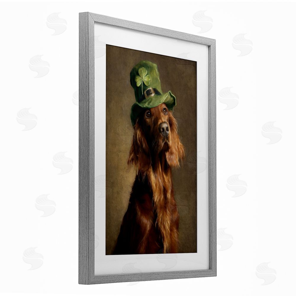 Tina LeCour The Irish Setter Portrait Gray Framed Print Under Glass Wall Art