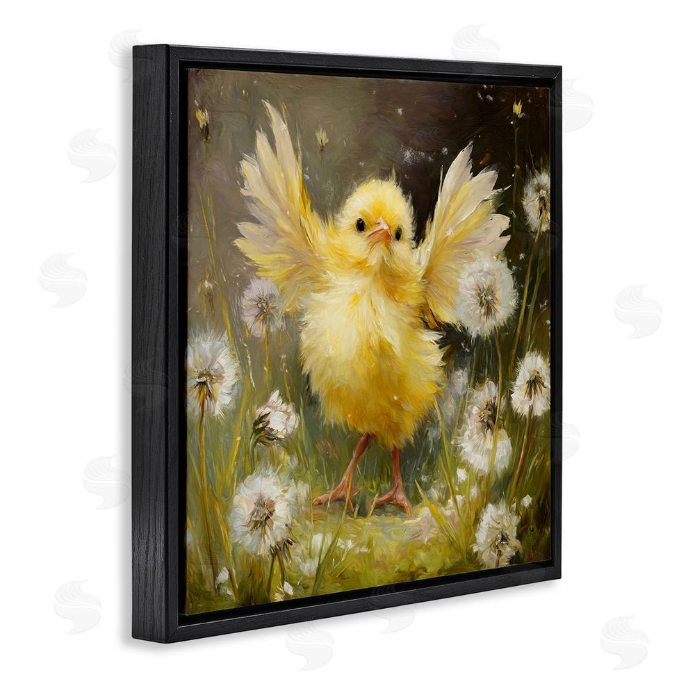 Tina LeCour Free As A Peep Chick Black Floating Frame Canvas Wall Art Print