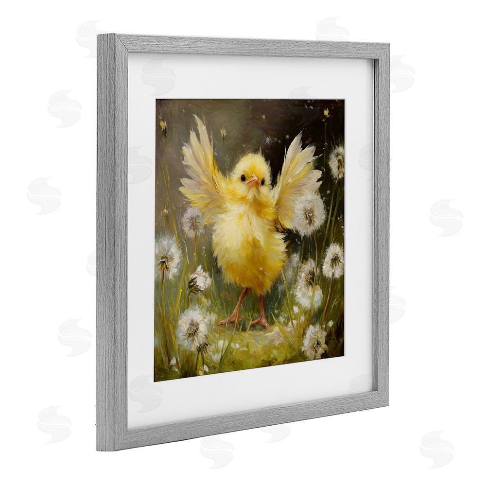 Tina LeCour Free As A Peep Chick Gray Framed Print Under Glass Wall Art