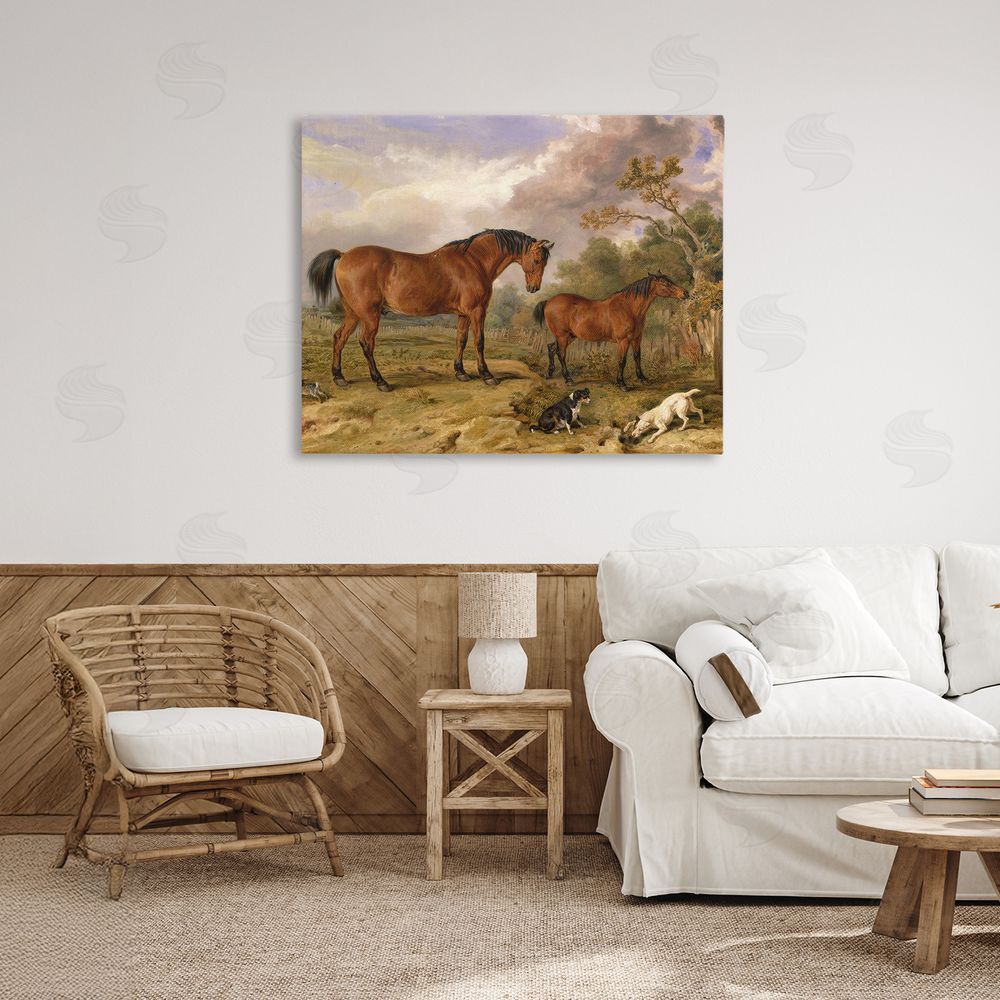 Tina LeCour Classic Portrait of Horses Stretched Canvas Wall Art in Room