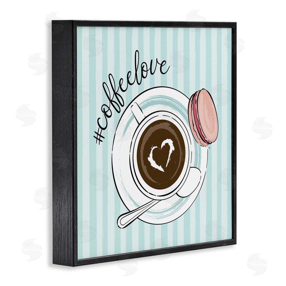 Martina Pavlova Coffee Love Hashtag Black Framed Giclee Wall Art Print