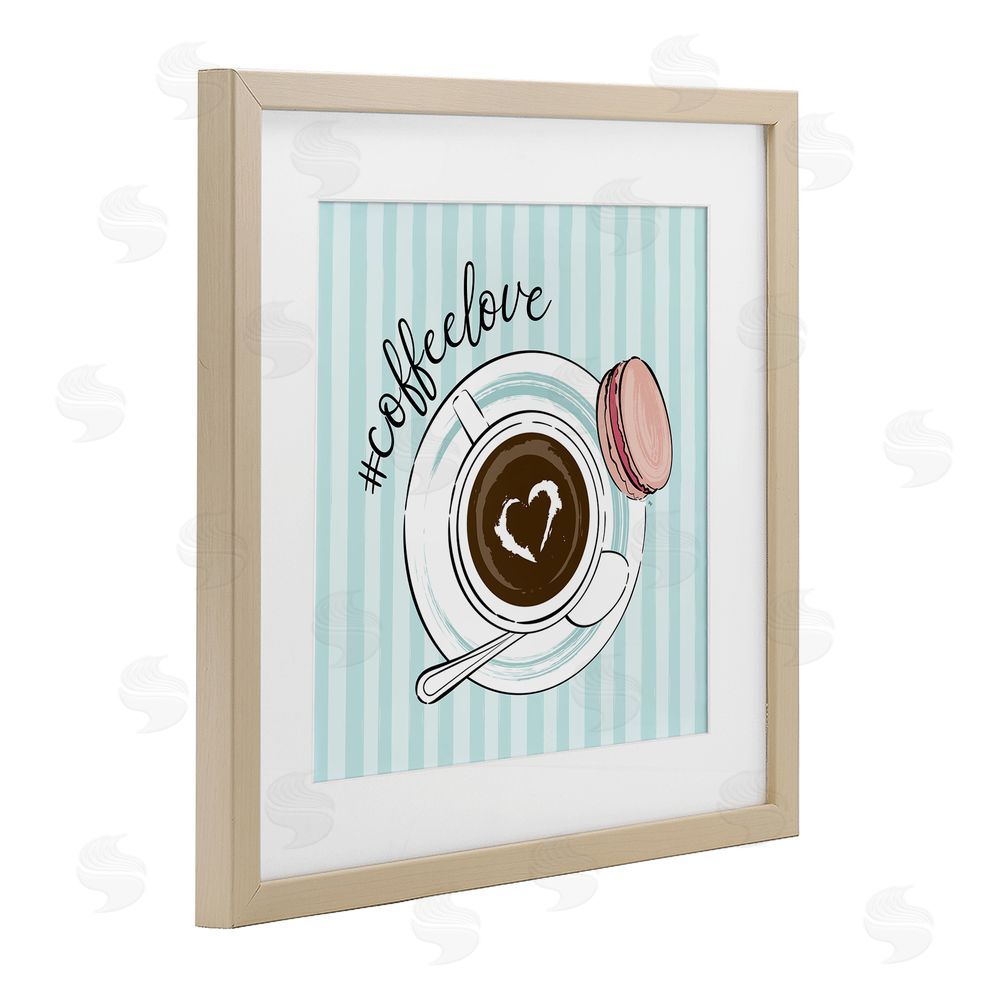 Martina Pavlova Coffee Love Hashtag Brown Framed Print Under Glass Wall Art