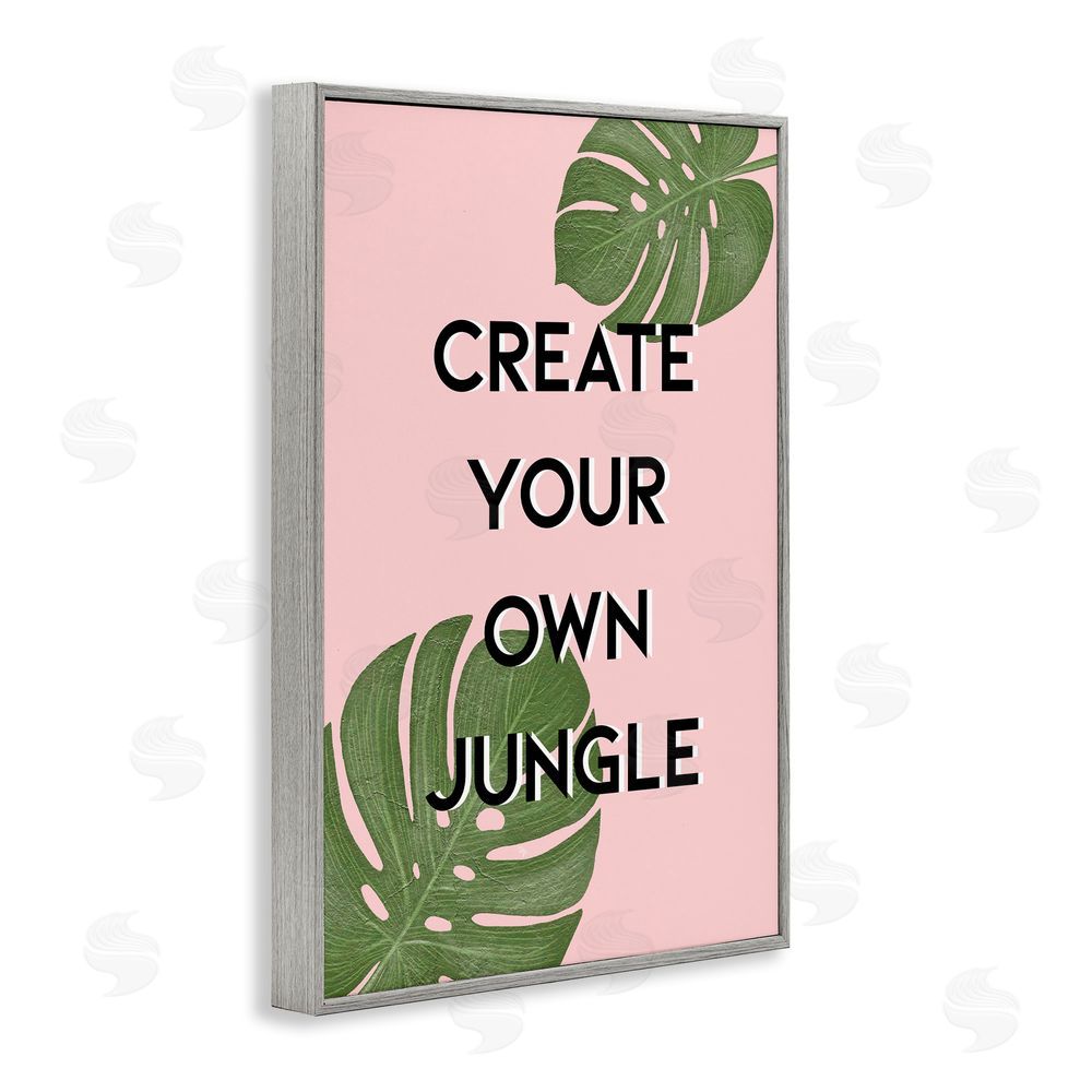 Martina Pavlova Create Your Own Jungle Gray Framed Giclee Wall Art Print