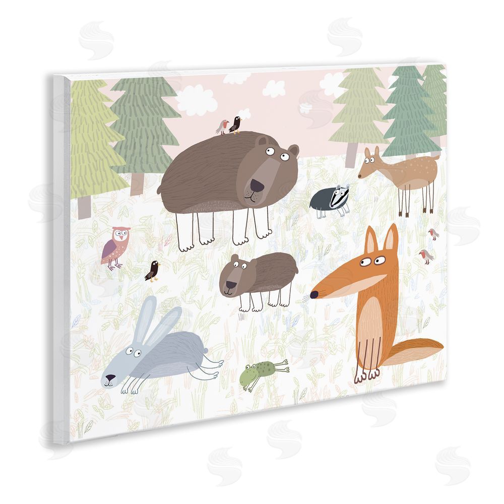 Carla Daly Forest Animals Out and About Wooden Wall Plaque Art Print