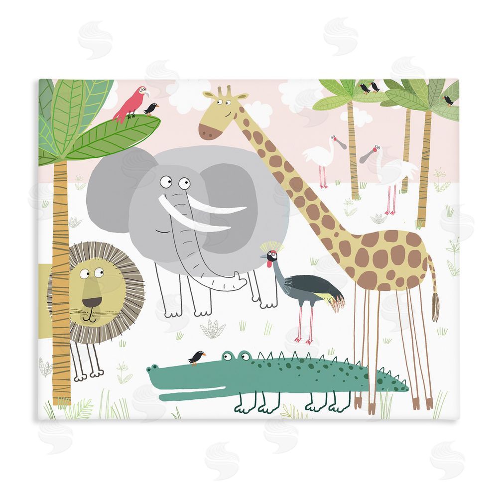 Carla Daly Safari Animals Out and About Stretched Canvas Wall Art Print
