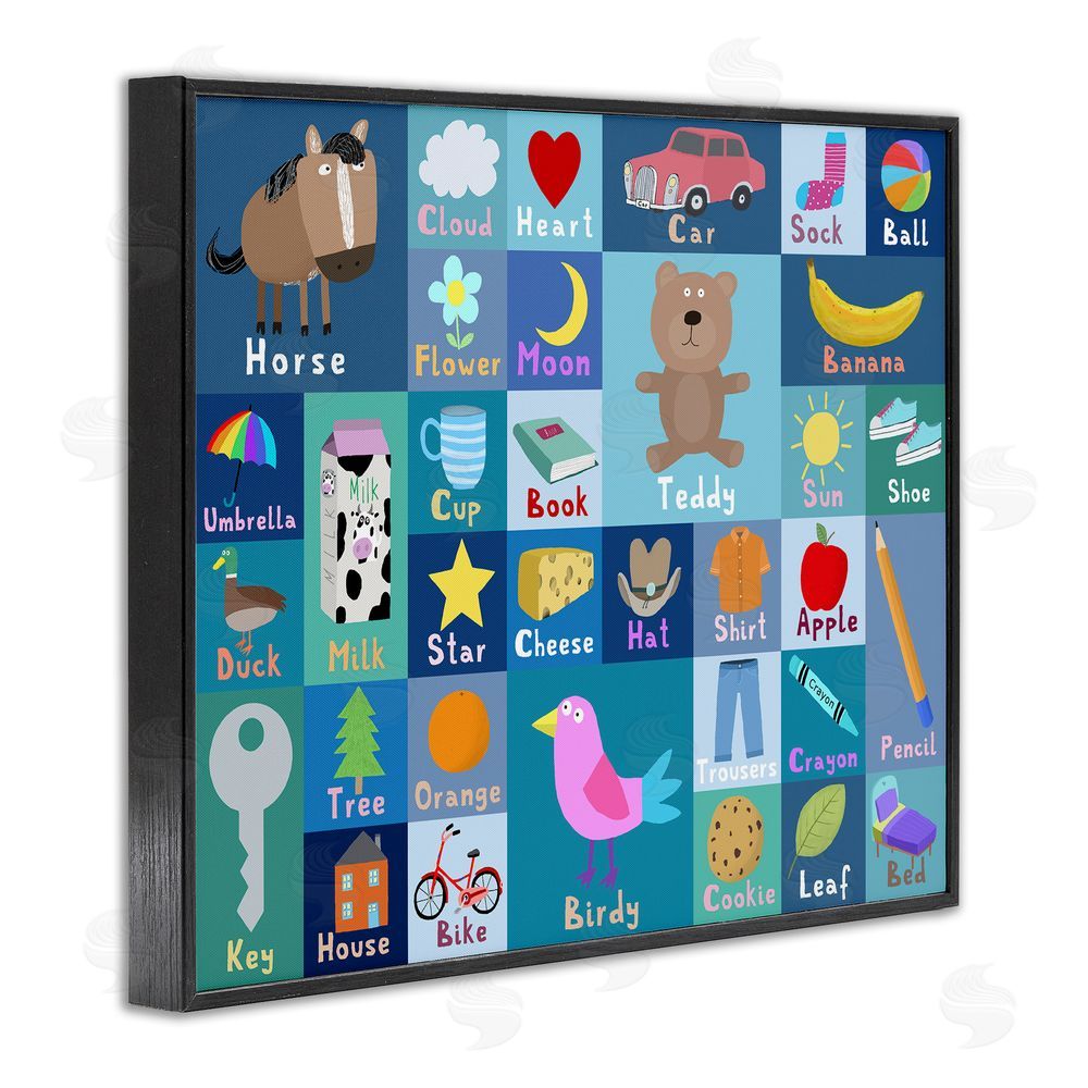 Carla Daly Blue First Words Black Framed Giclee Wall Art Print