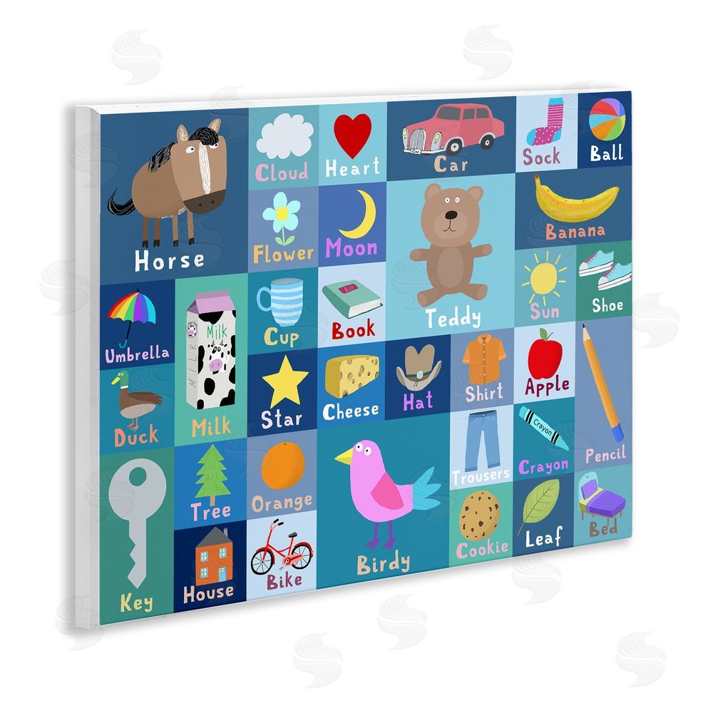 Carla Daly Blue First Words Wooden Wall Plaque Art Print