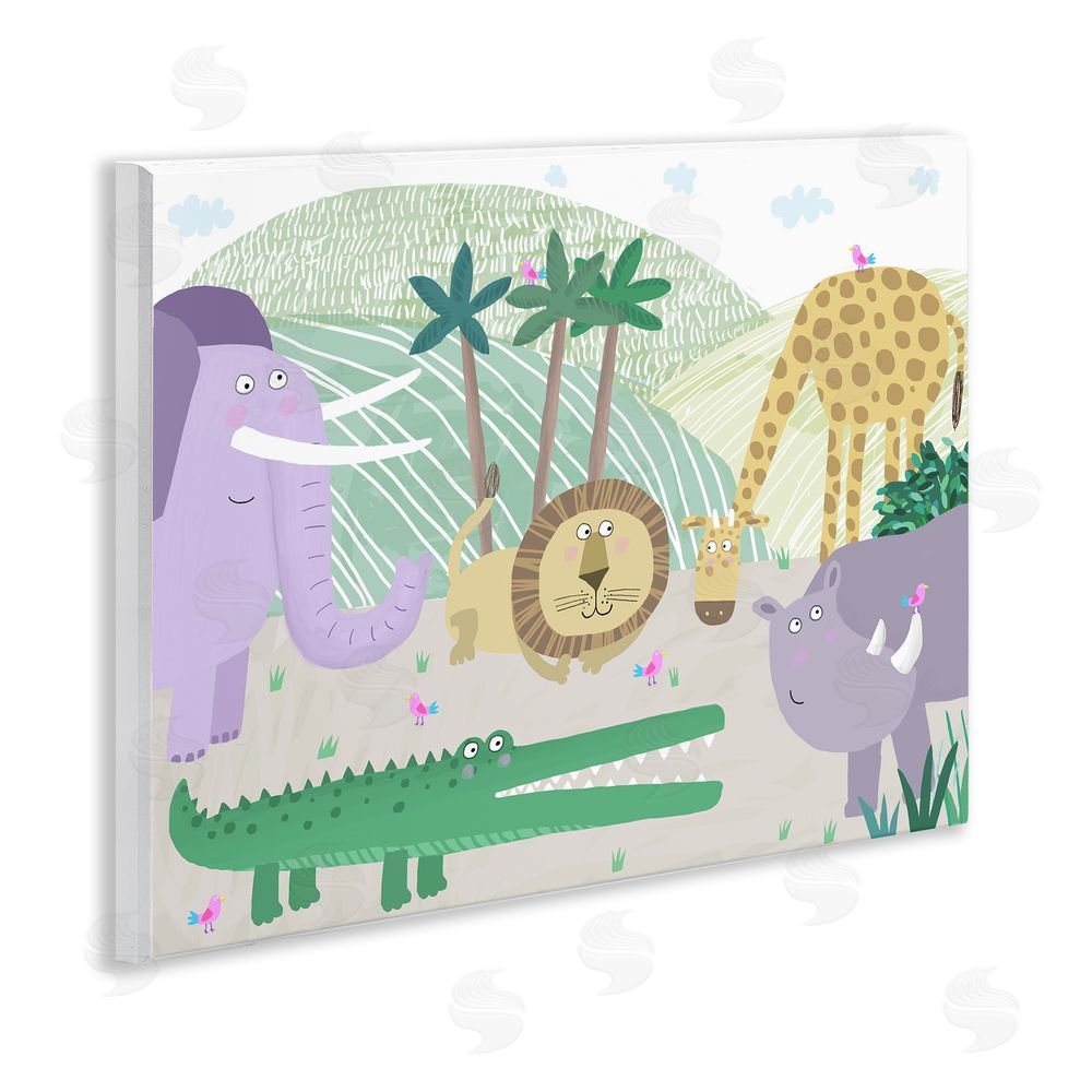 Carla Daly Jungle Savannah Animals Wooden Wall Plaque Art Print