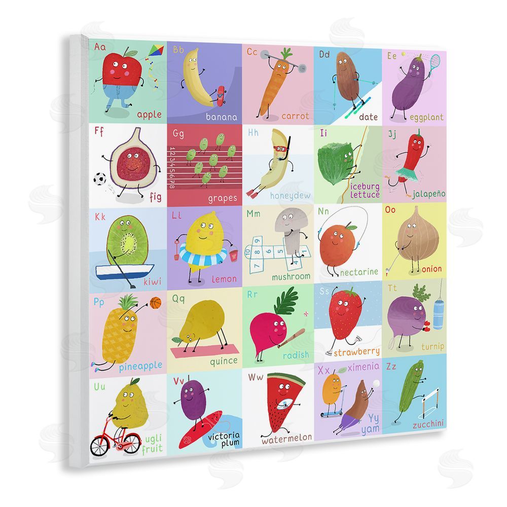 Carla Daly Sporty Fruit Educational Wooden Wall Plaque Art Print