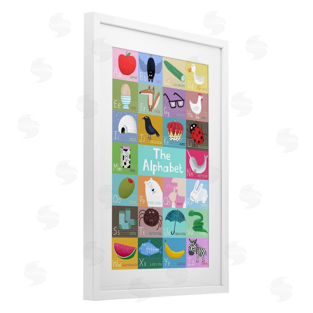 Carla Daly First Words Alphabet White Framed Print Under Glass Wall Art