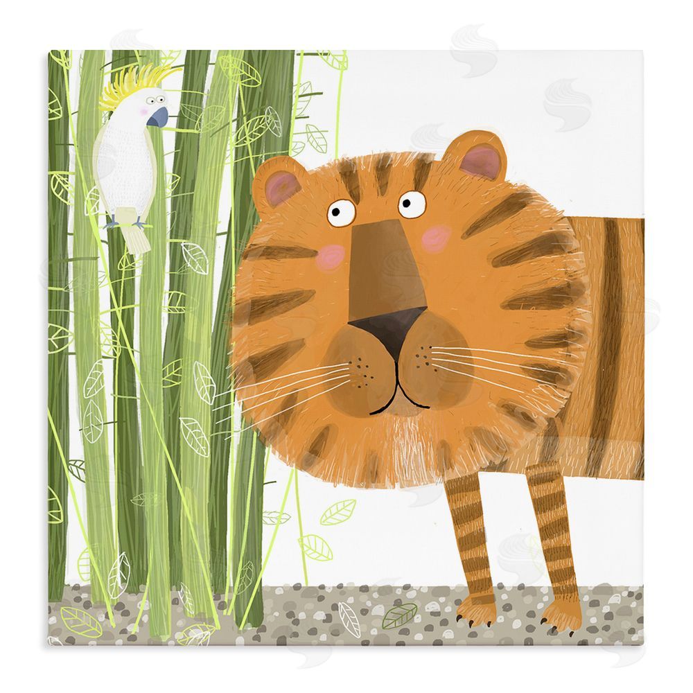 Carla Daly Bamboo Trees & Tiger Stretched Canvas Wall Art Print