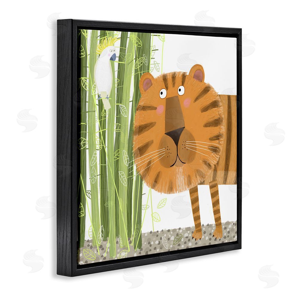 Carla Daly Bamboo Trees & Tiger Black Floating Frame Canvas Wall Art Print