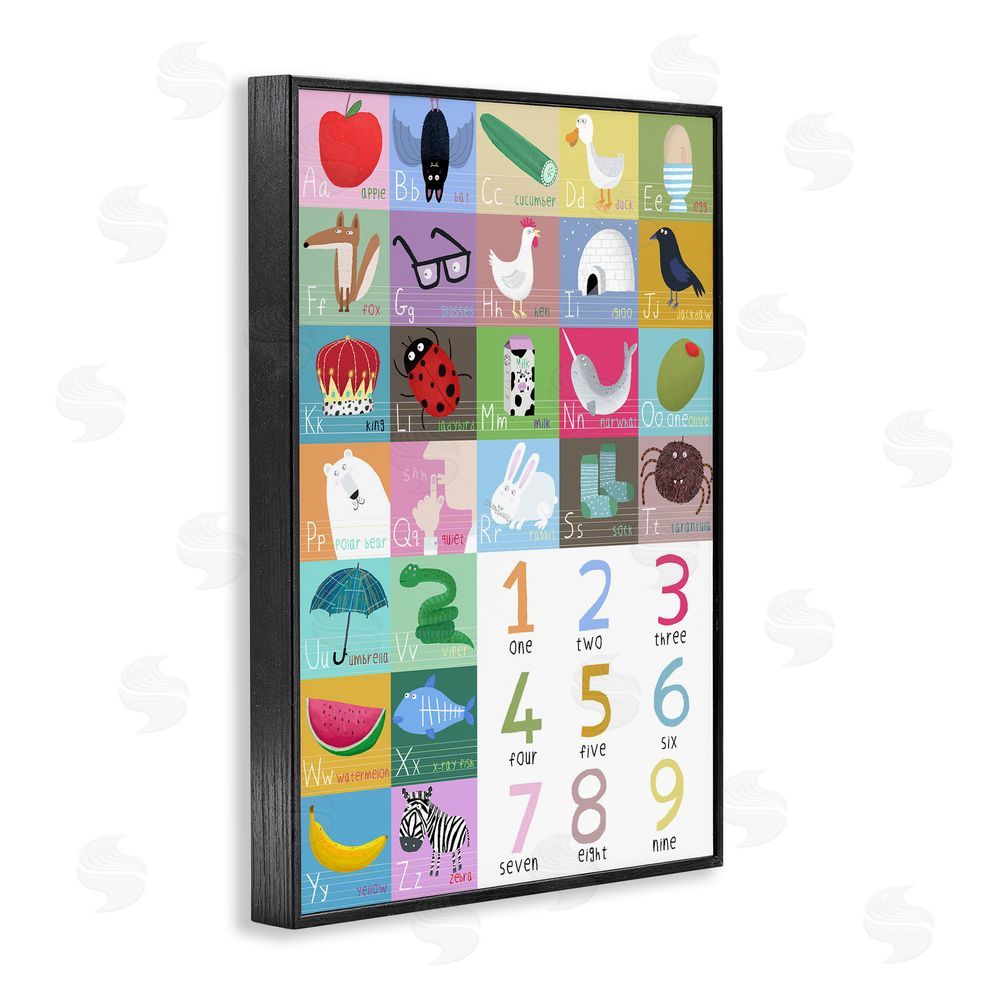 Carla Daly Counting & Alphabet Learning Black Framed Giclee Wall Art Print