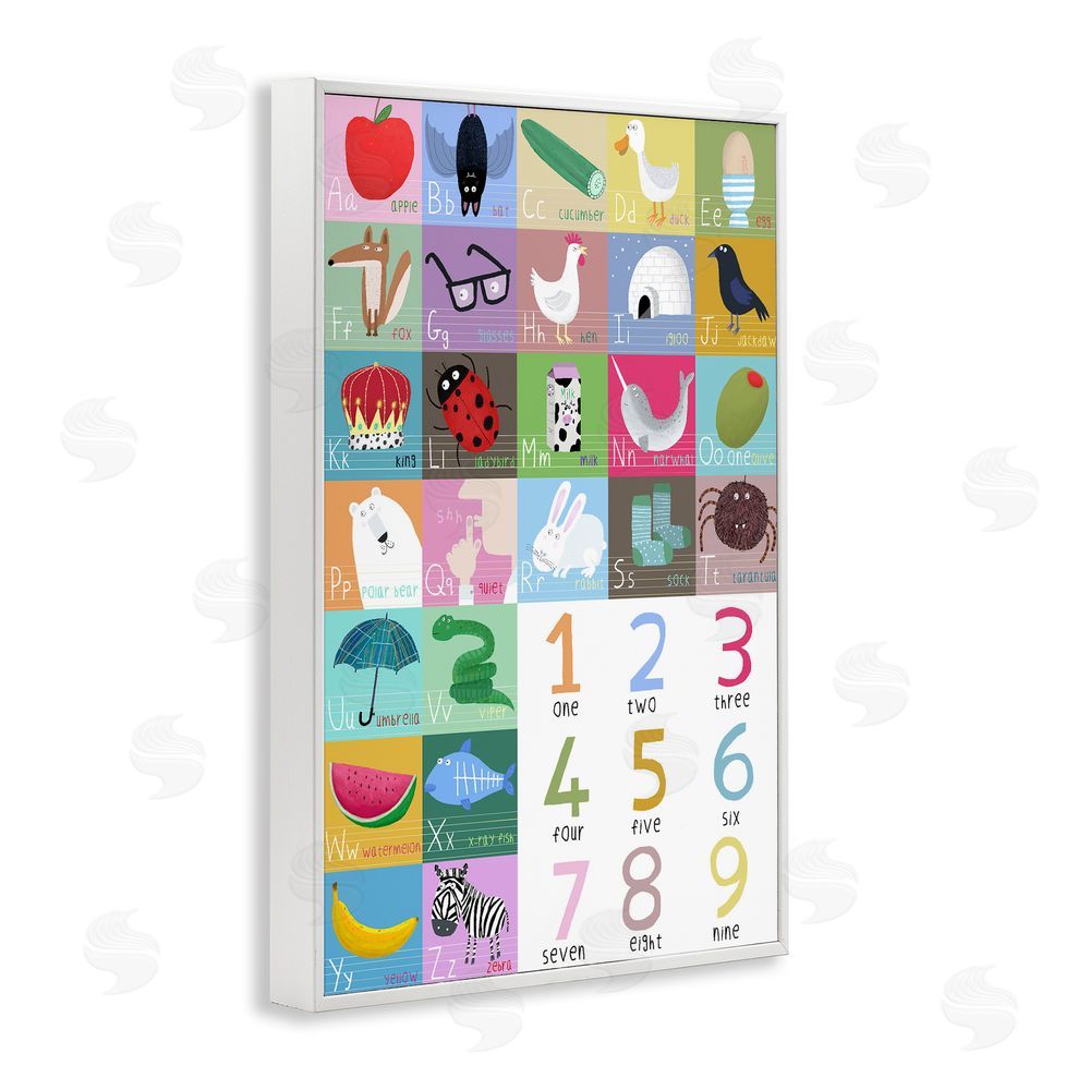 Carla Daly Counting & Alphabet Learning White Framed Giclee Wall Art Print