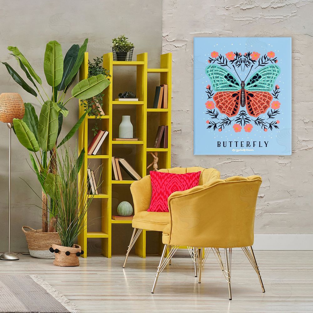Indira Prieto | IndySign Butterfly Symmetry on Blue