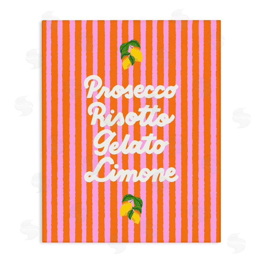Indira Prieto | IndySign Italian Enjoyment over Stripes Stretched Canvas Wall Art Print