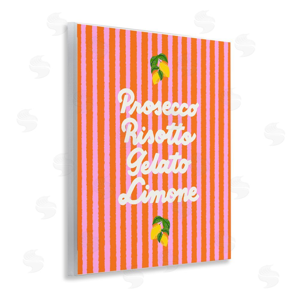Indira Prieto | IndySign Italian Enjoyment over Stripes Wooden Wall Plaque Art Print