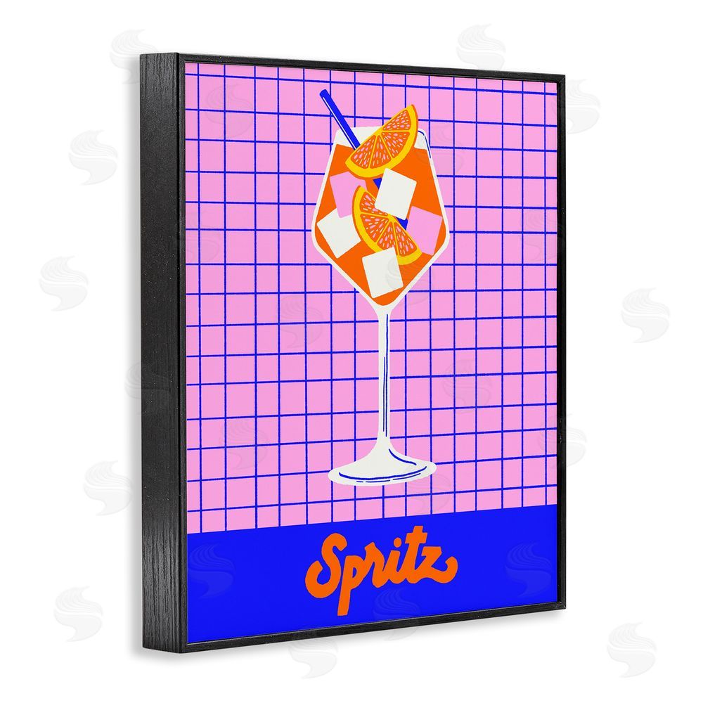 Indira Prieto | IndySign Colorful Summer Spritz Drink Black Framed Giclee Wall Art Print