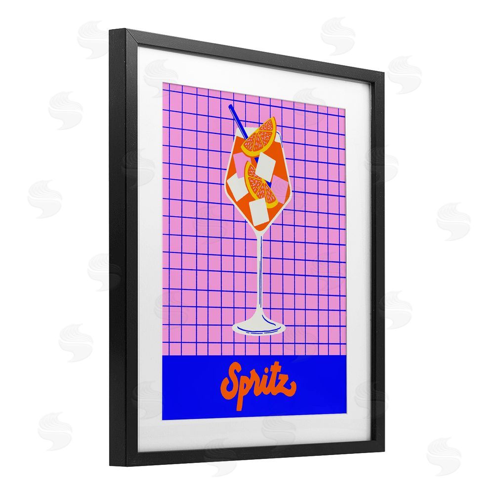 Indira Prieto | IndySign Colorful Summer Spritz Drink Black Framed Print Under Glass Wall Art