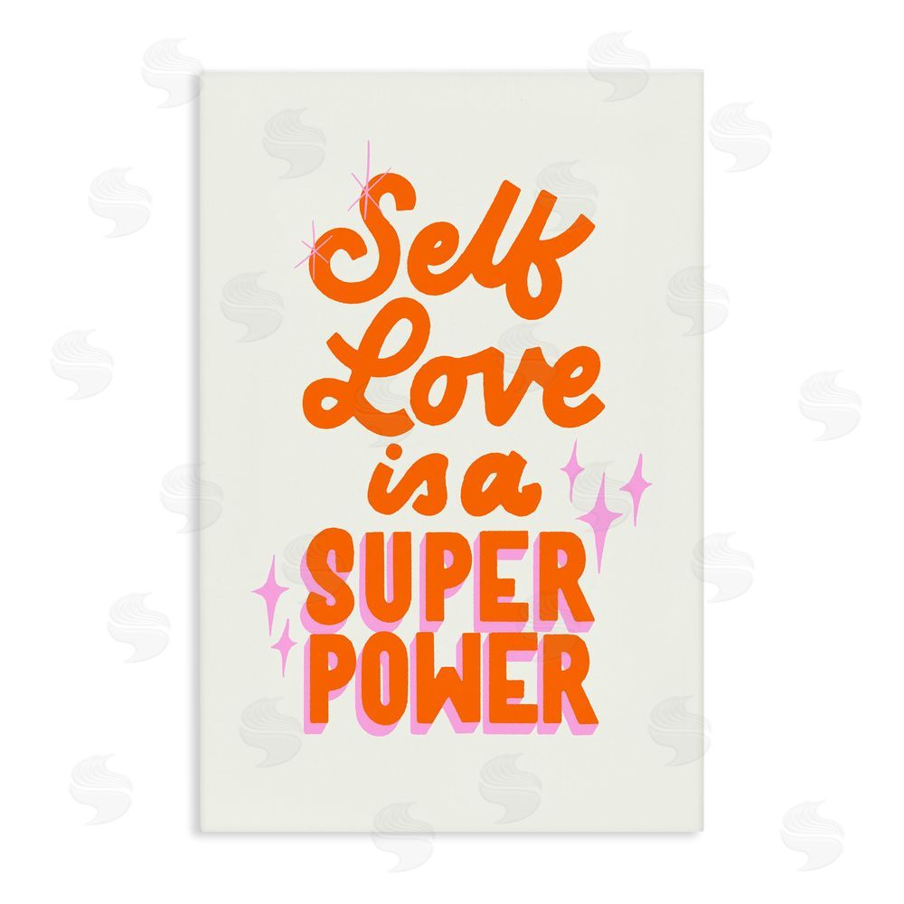 Indira Prieto | IndySign Self Love Is Superpower Stretched Canvas Wall Art Print