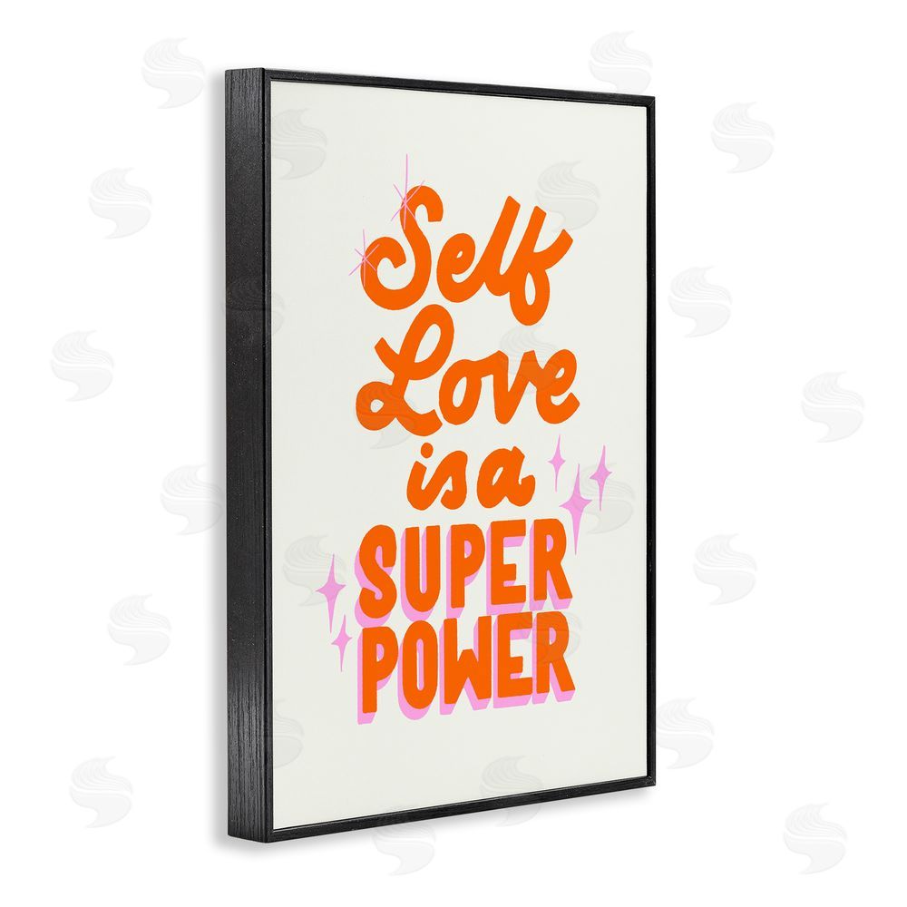 Indira Prieto | IndySign Self Love Is Superpower Black Framed Giclee Wall Art Print