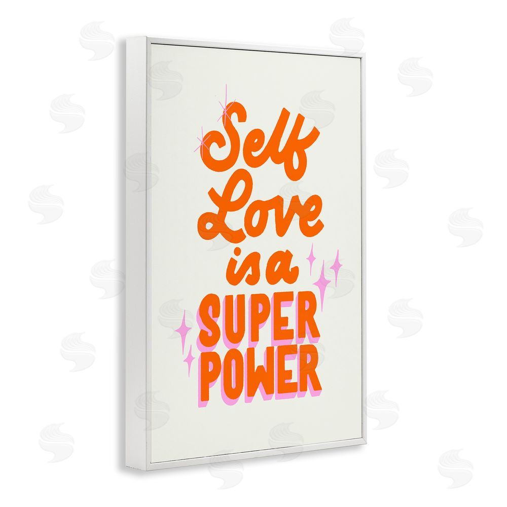 Indira Prieto | IndySign Self Love Is Superpower White Framed Giclee Wall Art Print