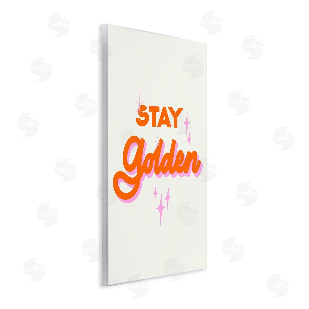 Indira Prieto | IndySign Stay Golden Retro Letters Wooden Wall Plaque Art Print
