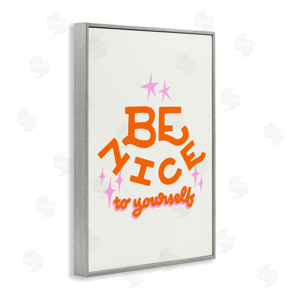 Indira Prieto | IndySign Be Nice To Yourself Gray Framed Giclee Wall Art Print