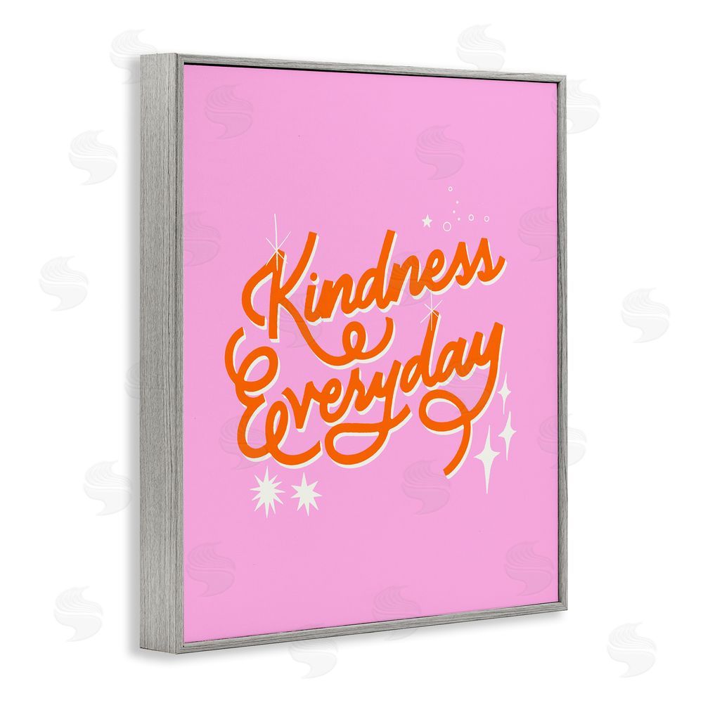 Indira Prieto | IndySign Cursive Kindness Everyday Gray Framed Giclee Wall Art Print