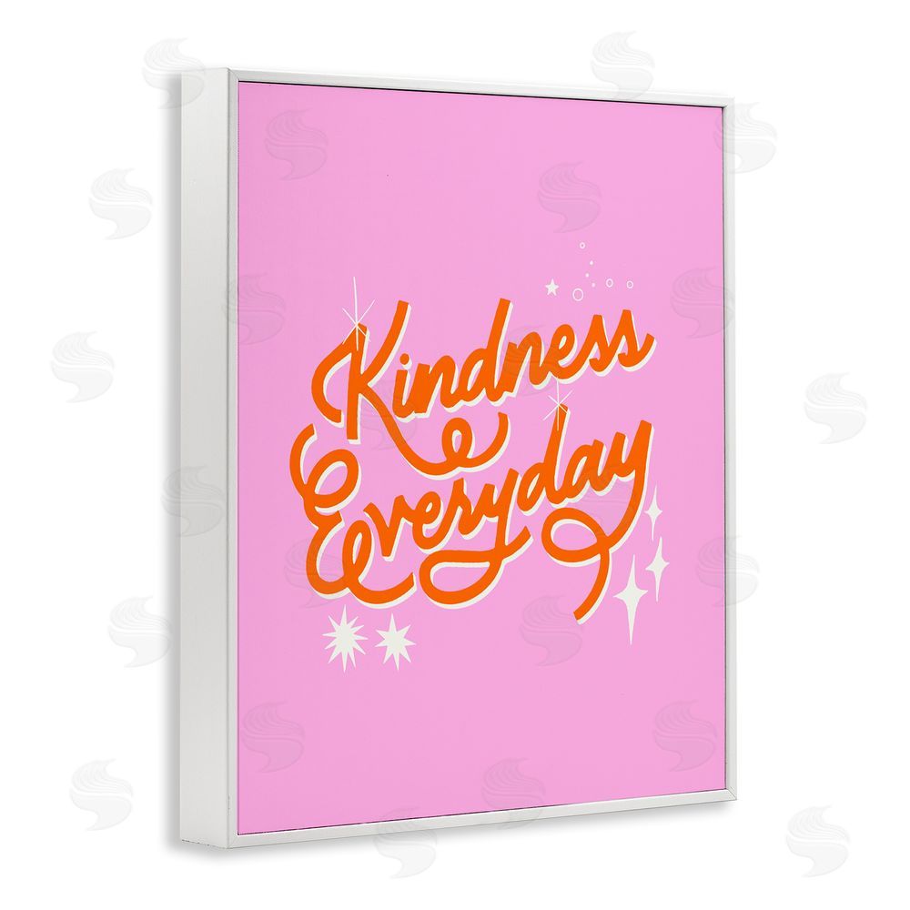 Indira Prieto | IndySign Cursive Kindness Everyday White Framed Giclee Wall Art Print